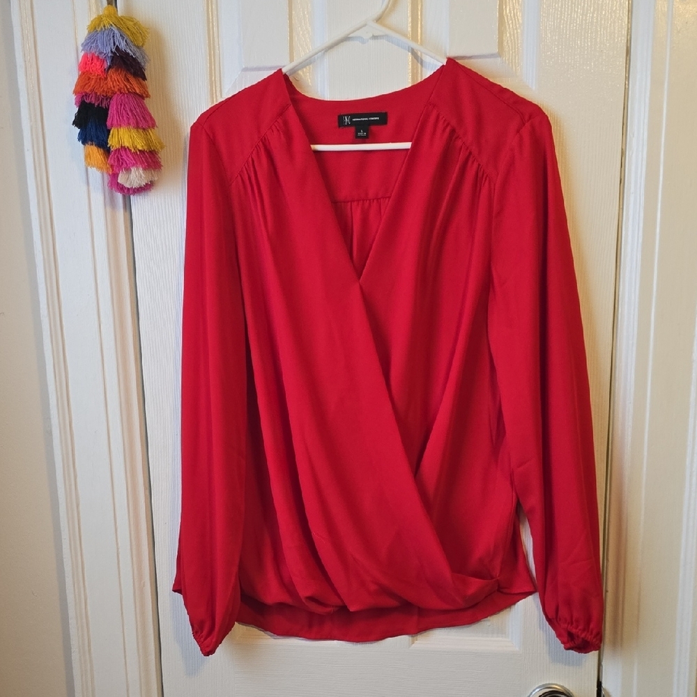 Inc Elegant Red Women's Chiffon Blouse